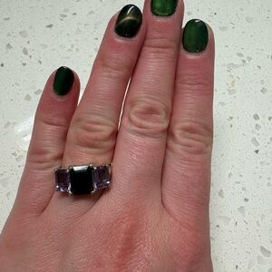 Elegant Sterling Silver and Purple Cubic Ziconia Ring